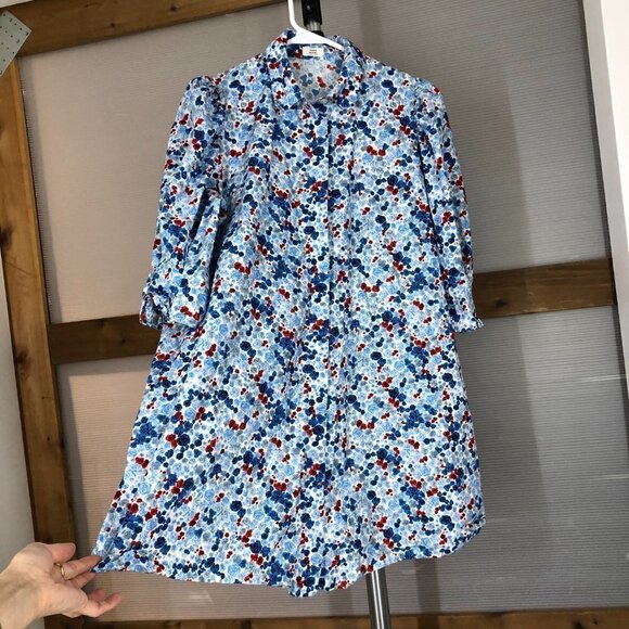 Aritzia Little Moon Sweetie Dress Oak/Porcelaine Blue A-line Puff Slv Mini  Sz 4 - Picture 10 of 16